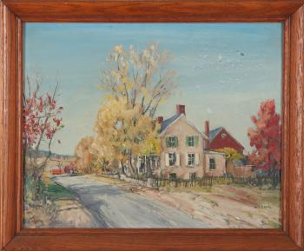 Hagersville, PA, landscape with yellow trees by Walter Emerson Baum