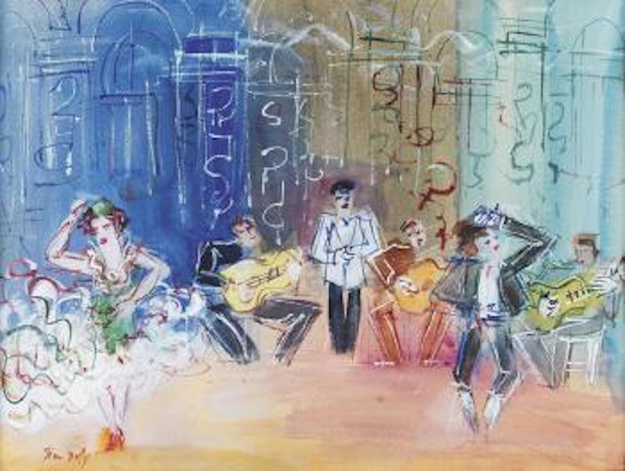 Le concert et la danseuse de flamenco by Jean Dufy