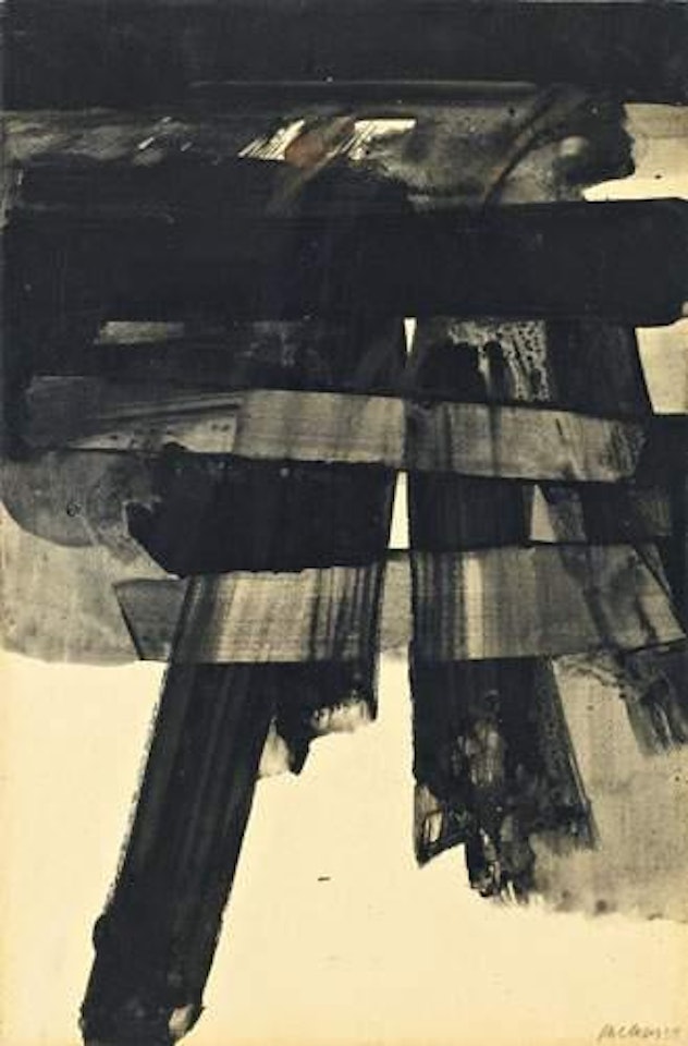 Peinture sur papier by Pierre Soulages