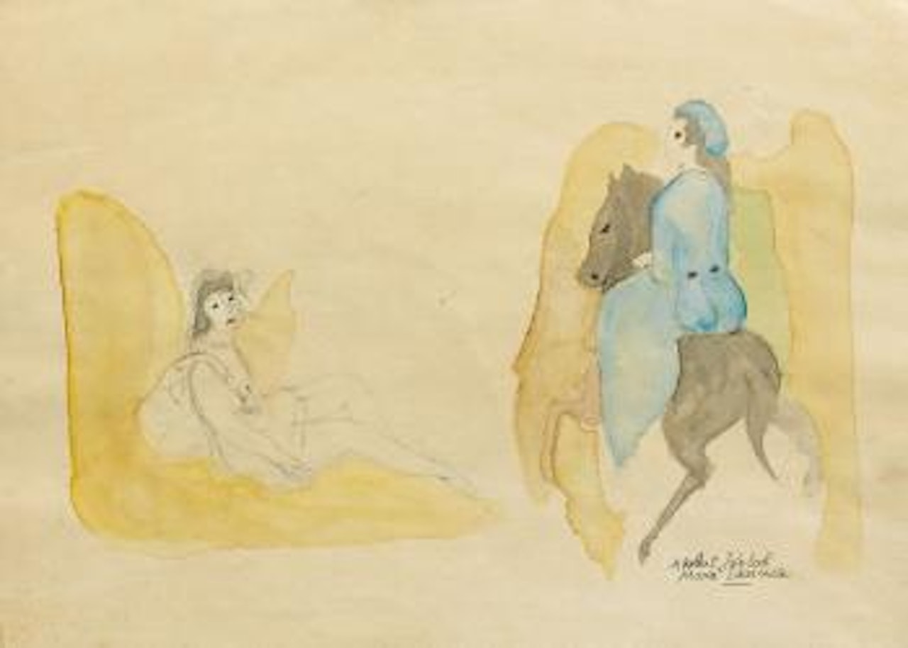 Amazone et jeune femme allongée by Marie Laurencin