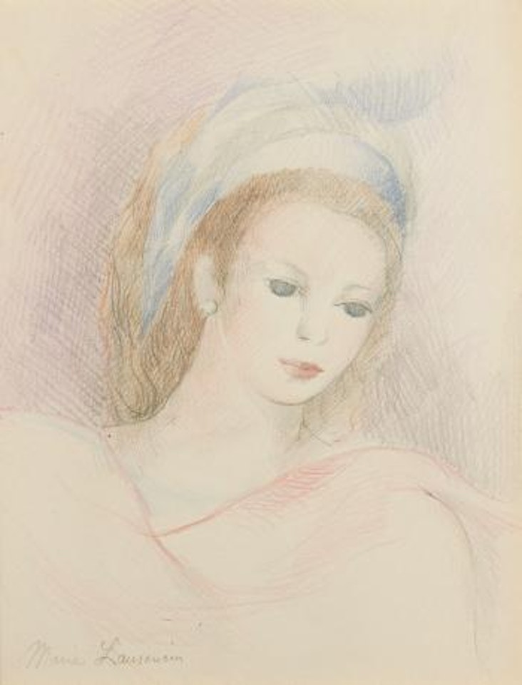 Jeune fille au turban bleu by Marie Laurencin