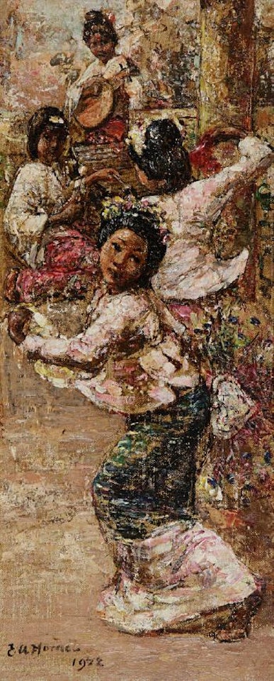 Geisha girls dancing by Edward Atkinson Hornel