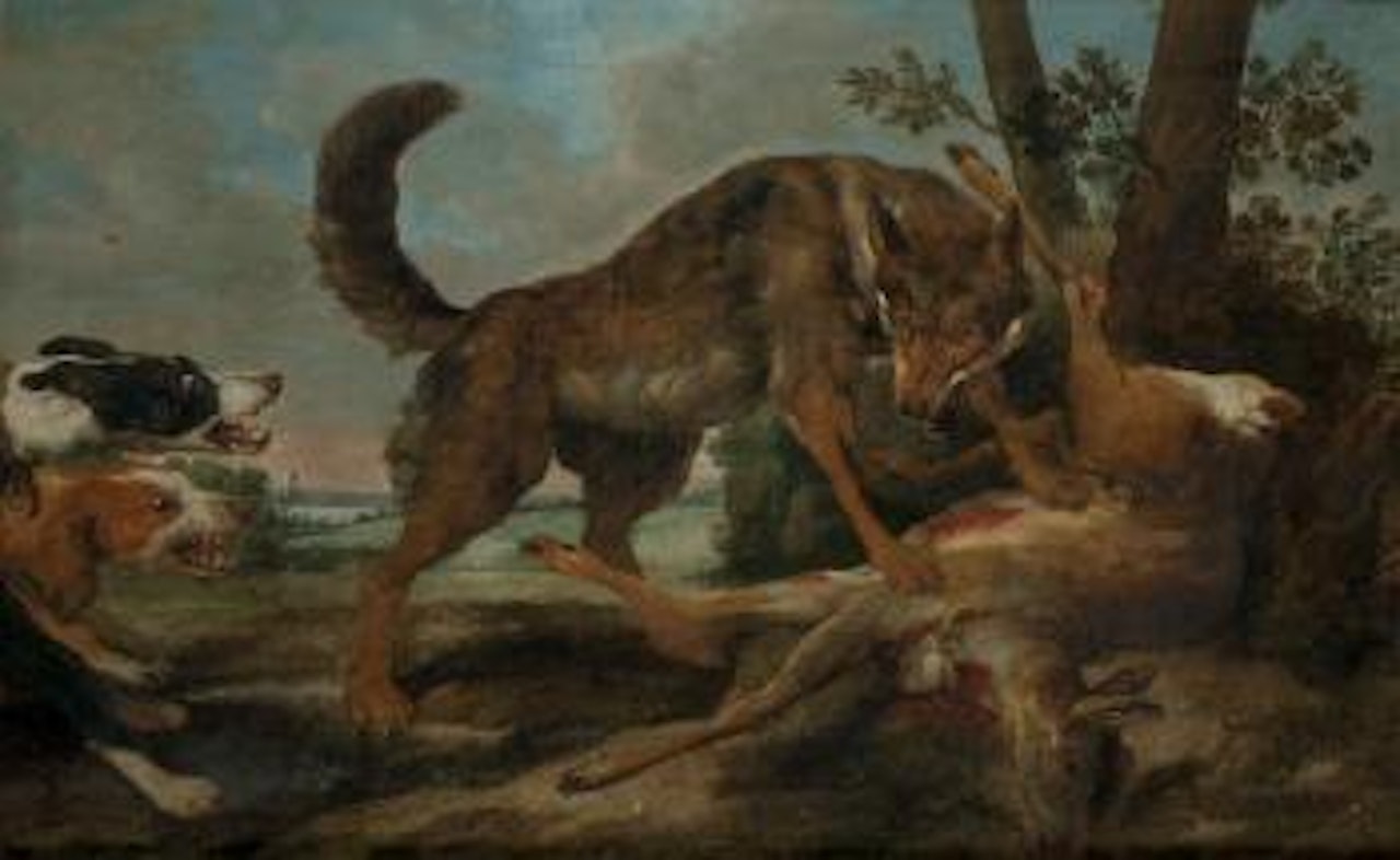 Loup défendant le chevreuil by Frans Snyders