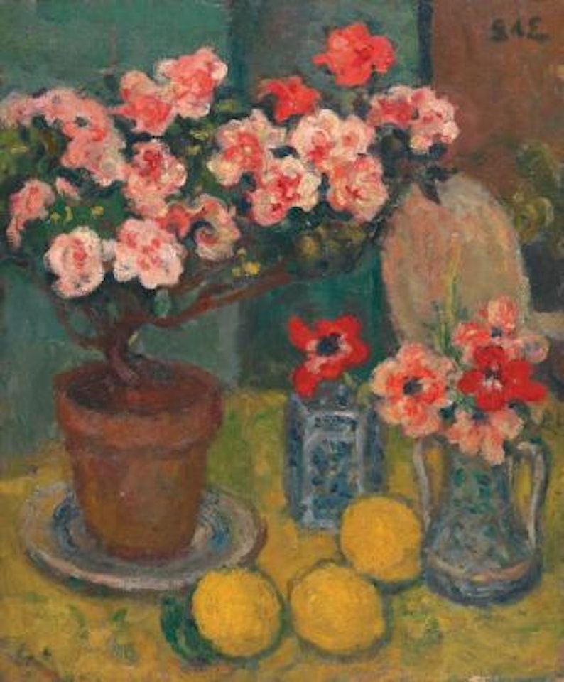 Azalée et bouquet d'anémones by Georges d’Espagnat