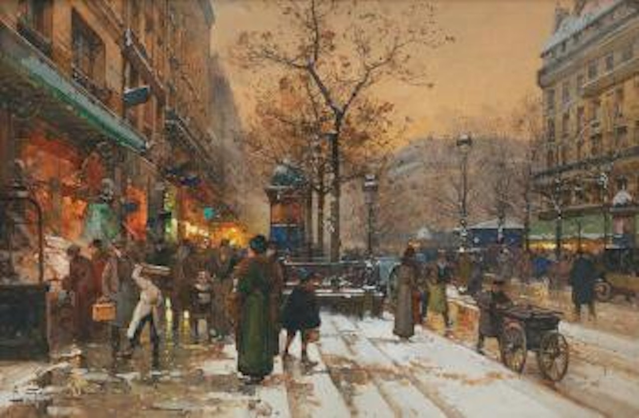 Le boulevard de Bonne Nouvelle by Eugene Galien-Laloue