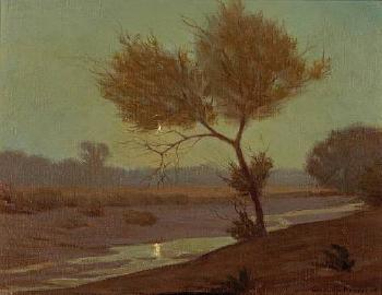 A crescent moon by Granville Redmond