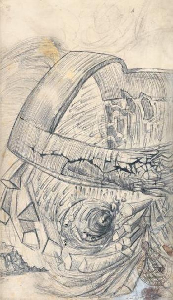 Etude pour Portrait de Gala aux symptomes rhinoceros by Salvador Dali