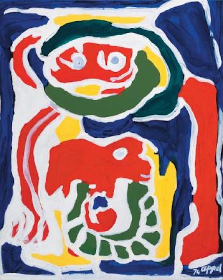 Personnage et chien by Karel Appel