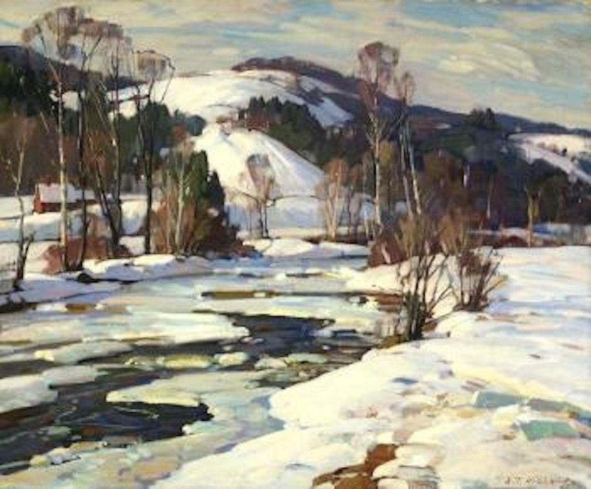 The red house in winter by Aldro Thompson Hibbard