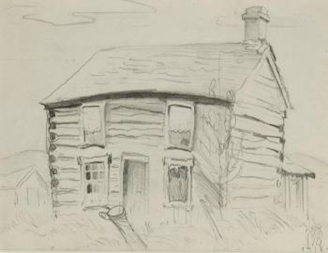 Log cabin study by Charles Burchfield