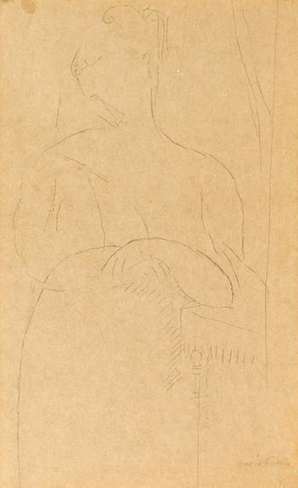 Femme Accoudee (Portrait de Madame Zborowska) by Amedeo Modigliani