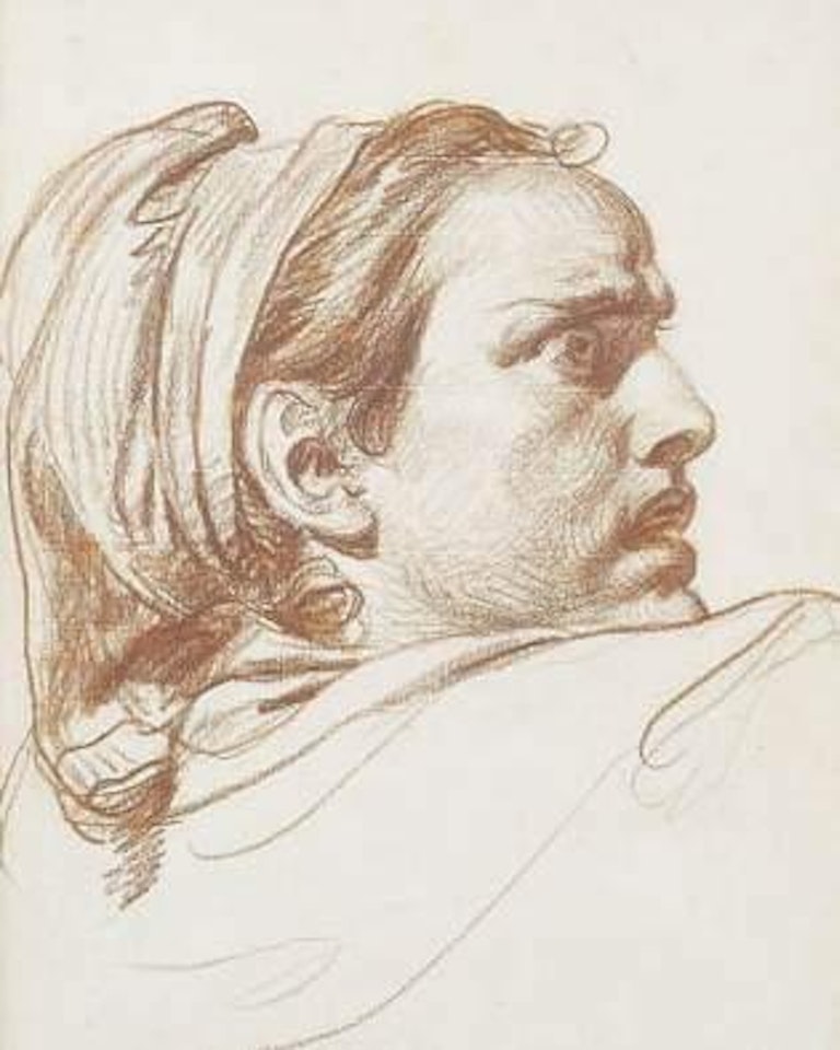 Tete de femme de profil by Jean-Baptiste Greuze