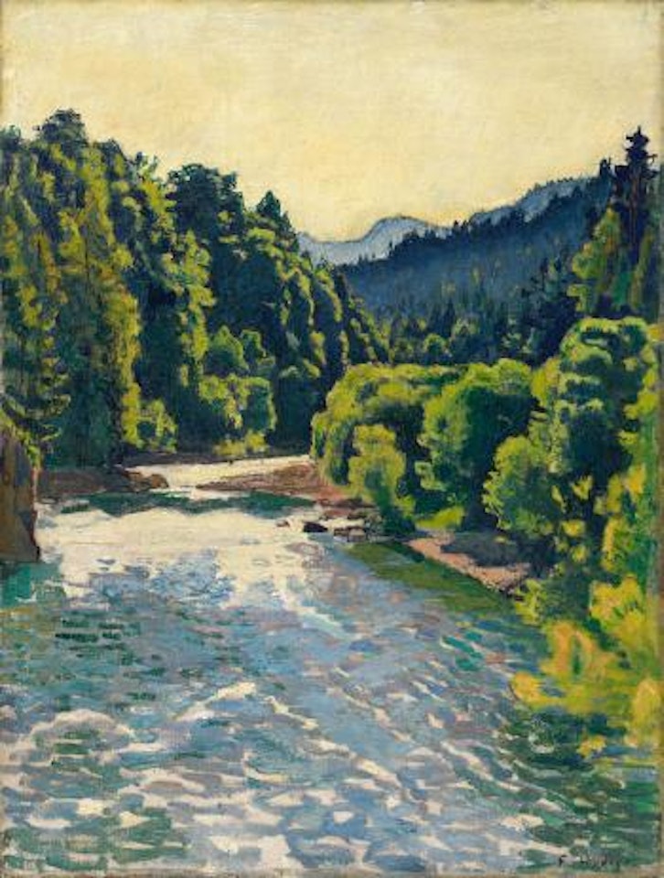 Die Sanne im Pays d'Enhaut be Rossinière Die junge Saane by Ferdinand Hodler