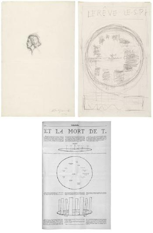 Frauenkopt im Profil nach links (recto). Le Rêve, le Sphinx et la Mort de T (verso) by Alberto Giacometti