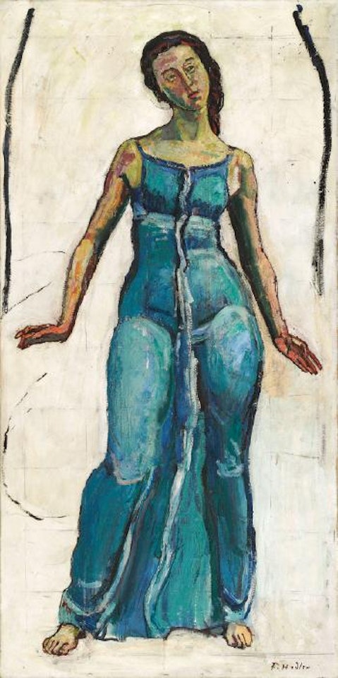 Studie zu 'Blick in die Unendlichkeit,' zu Figur aussen rechts. by Ferdinand Hodler