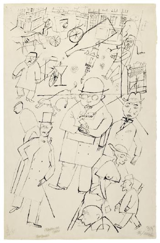 Strassenbild - Blinder auf der Strasse by George Grosz