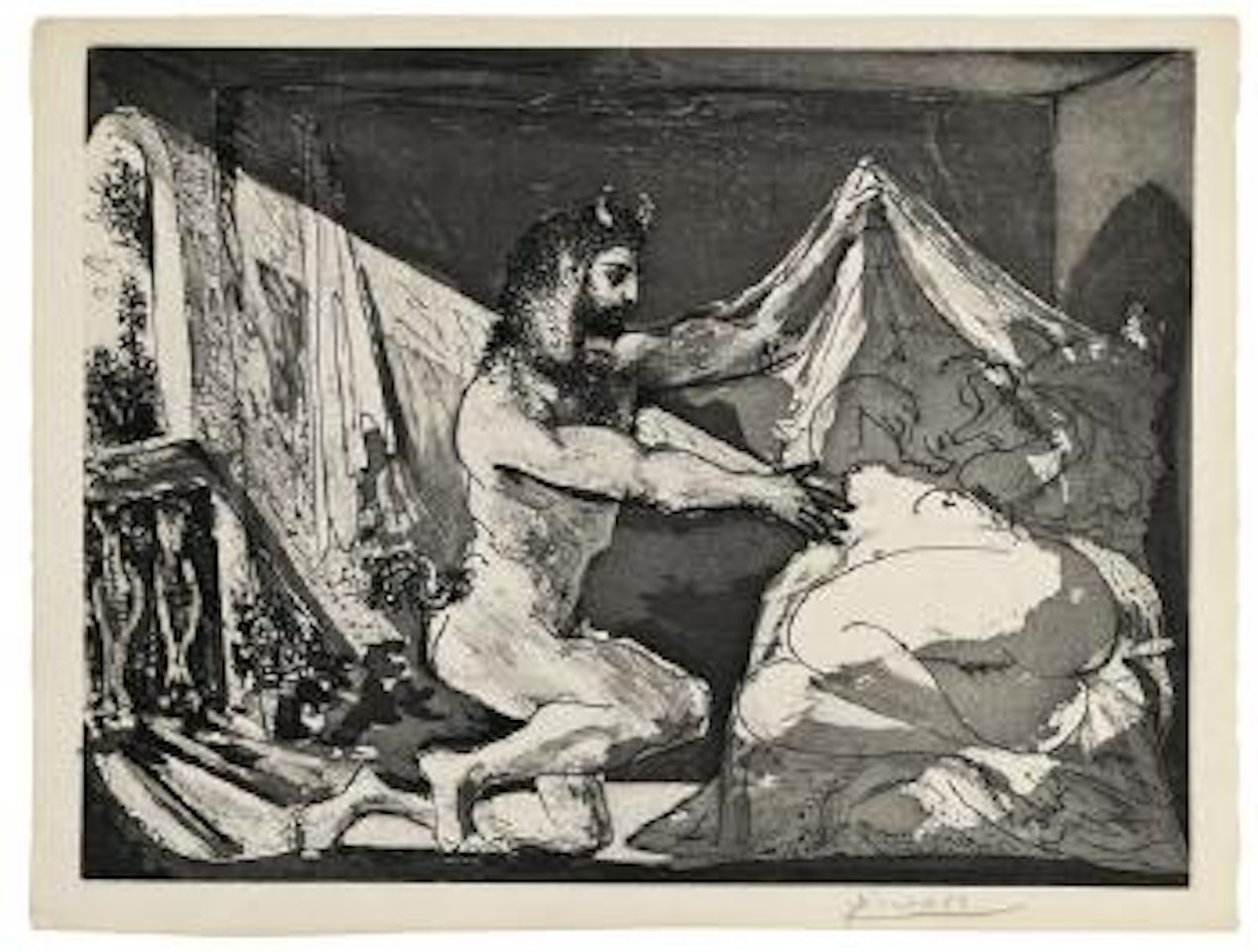 Faune dévoilant une dormeuse, pl. 27 by Pablo Picasso