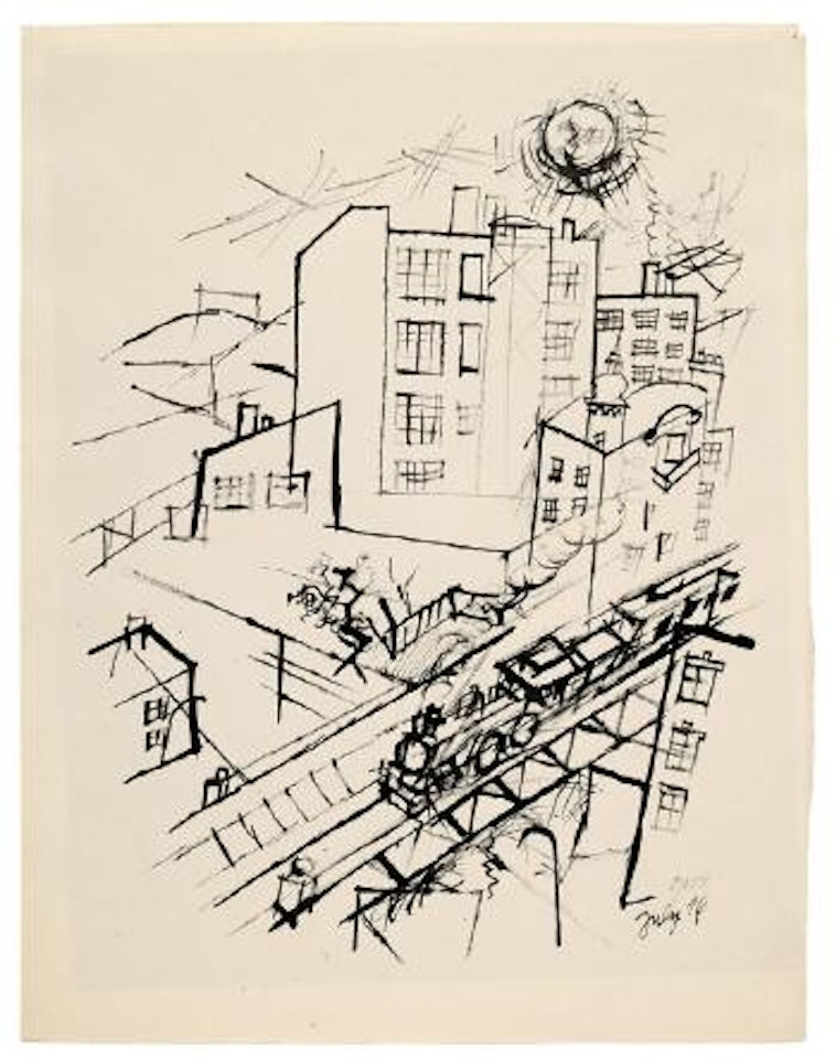 Die Stadtbahn in Berlin by George Grosz