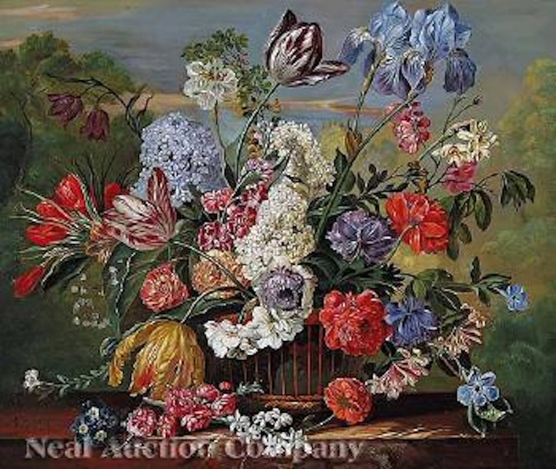Still life with tulips by Frederick Victor Bailey