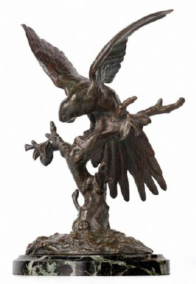 Perruche posee sur un arbre tete a gauche by Antoine-Louis Barye