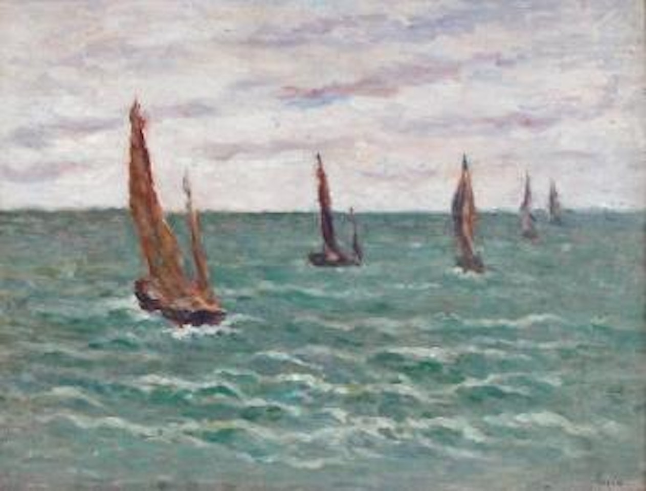 Les regates au Treport by Maximilien Luce