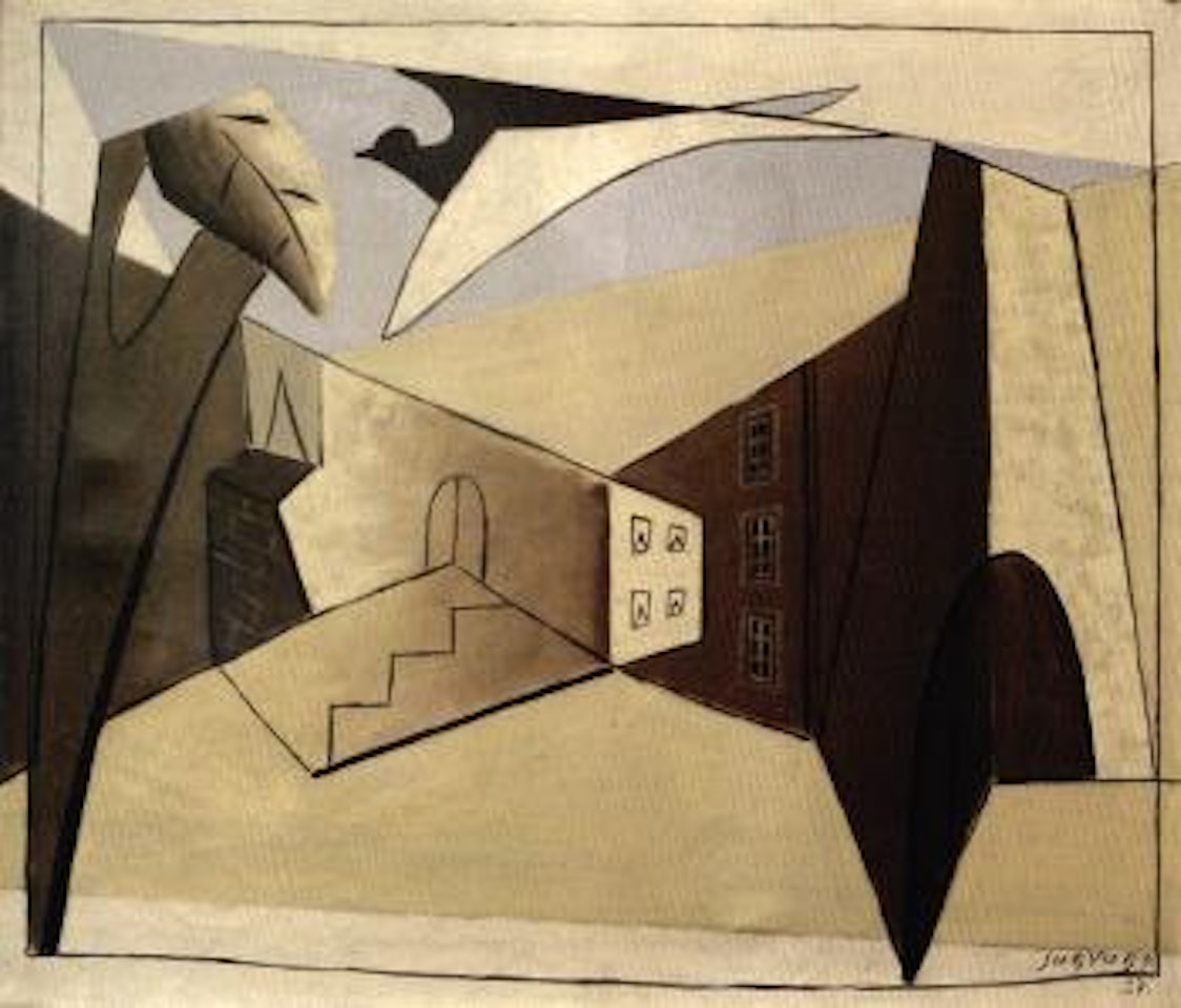 L'oiseau sur une ville cubiste by Leopold Survage