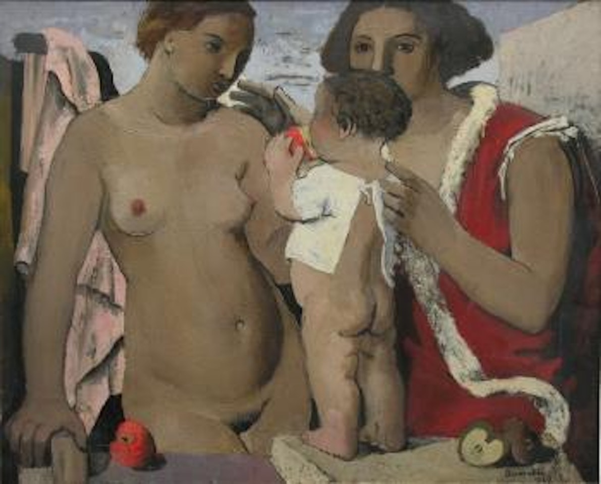 Deux femmes et enfant ou Maternite by Jean Souverbie