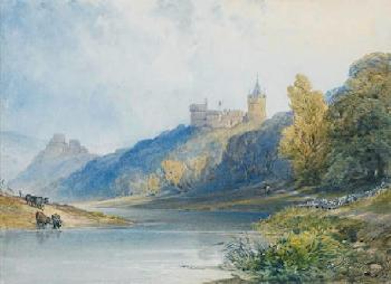 A view of Goodrich Castle on the Wye by William Callow