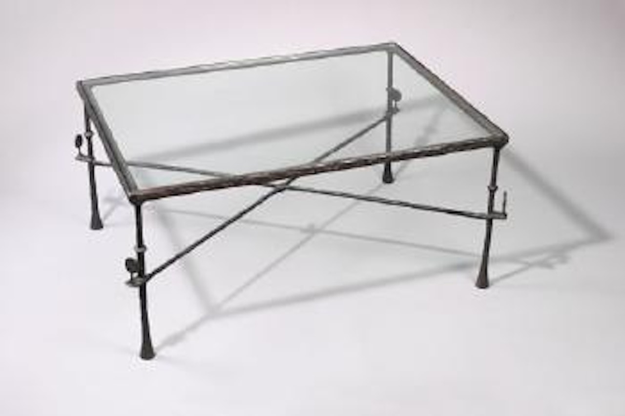 Table basse au ruban et aux arbustes by Diego Giacometti