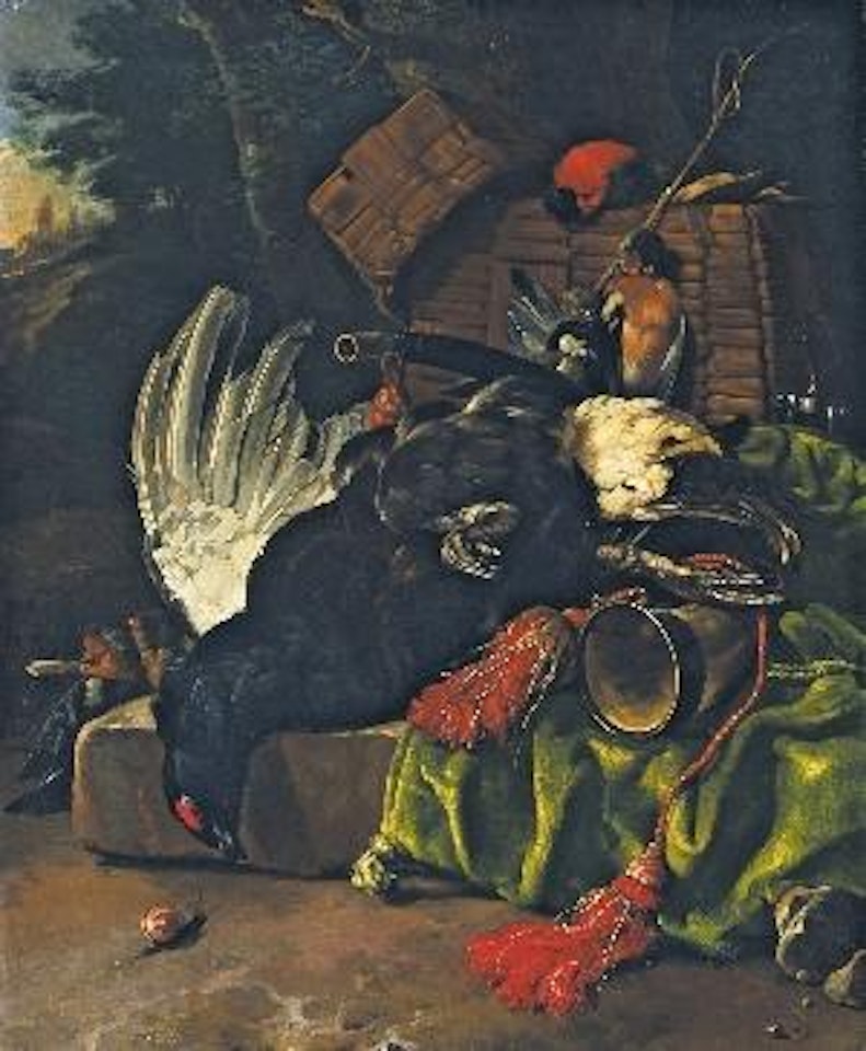 Hunting still life with birds by Willem van Aelst