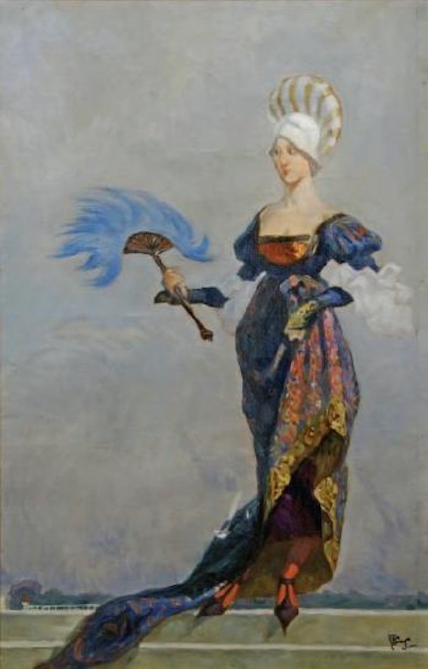 Elégante en costume d'opéra by Jean Gabriel Domergue
