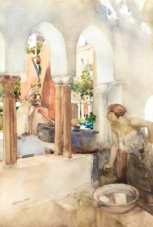 A courtyard at Amalfi by William Russell Flint