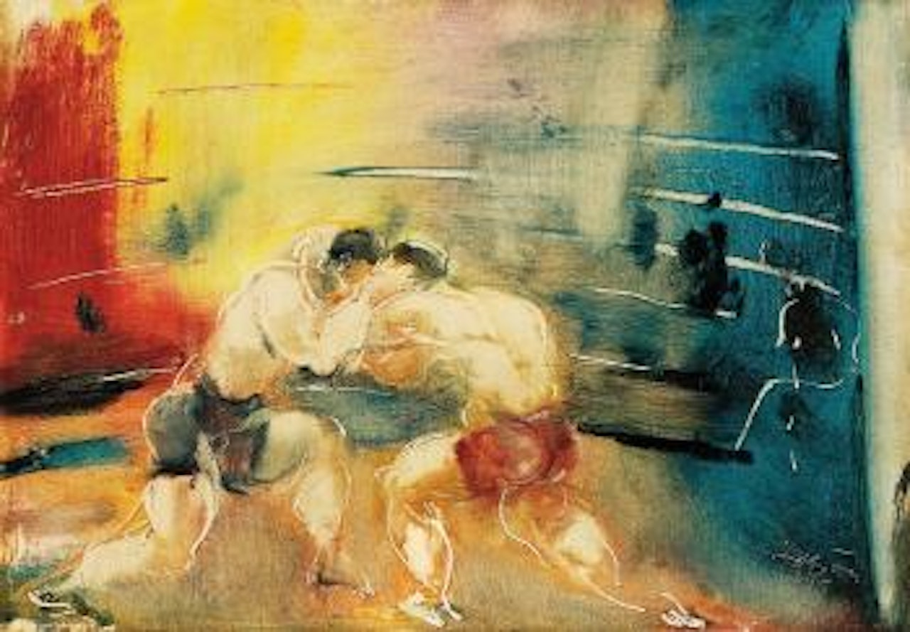 Wrestlers by Ödön Marffy