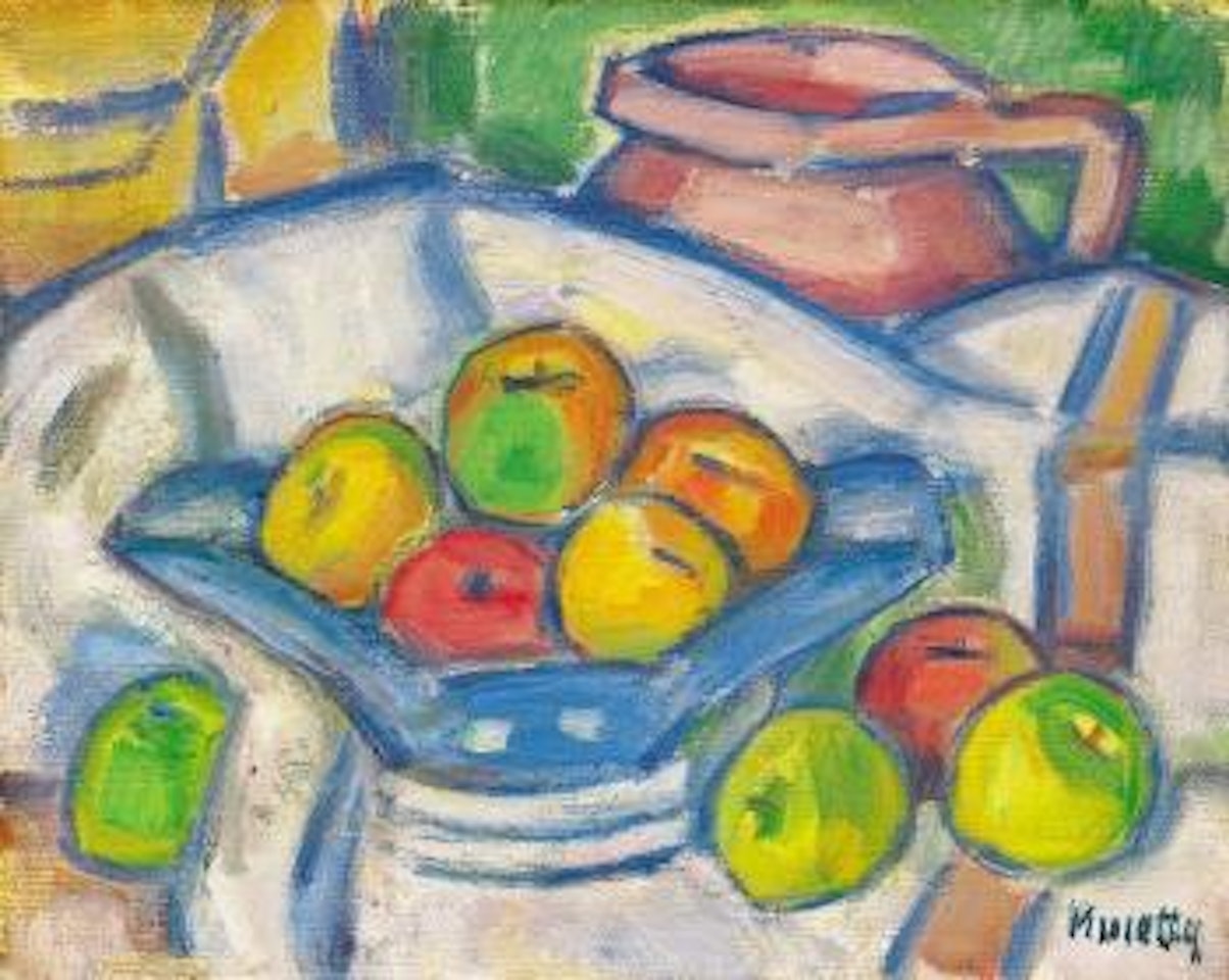 Still life with apples by János Kmetty