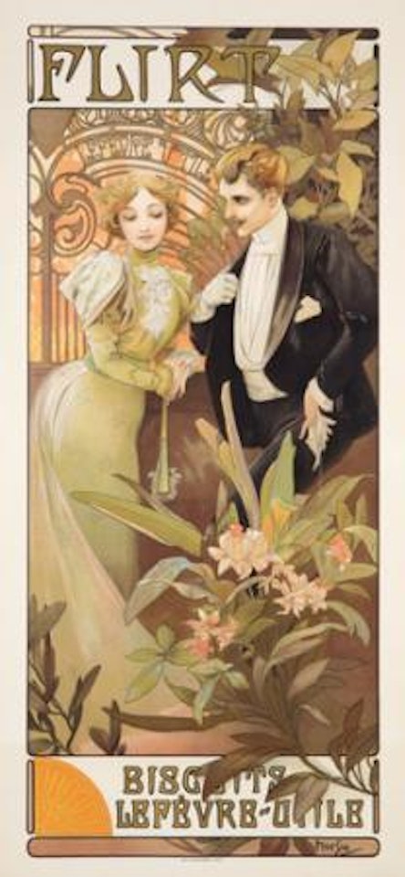Flirt by Alphonse Mucha