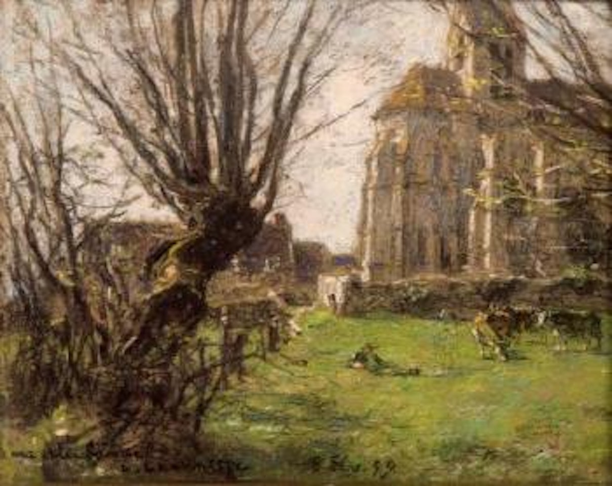 Petite église de Mezy by Léon Augustin Lhermitte