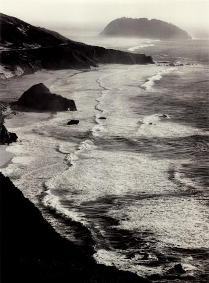 Point Sur, storm, Monterey Coast, California by Ansel Adams