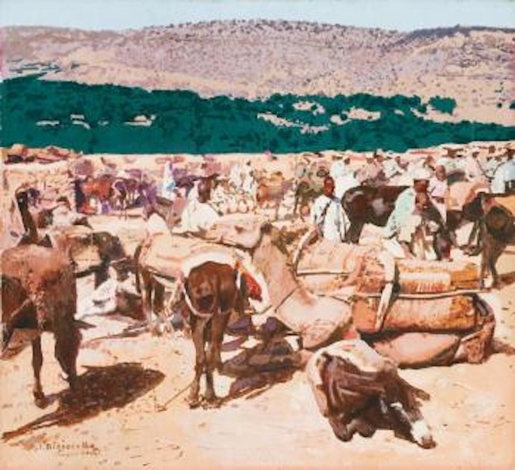 Marché dans un oasis du sud by Jacques Majorelle