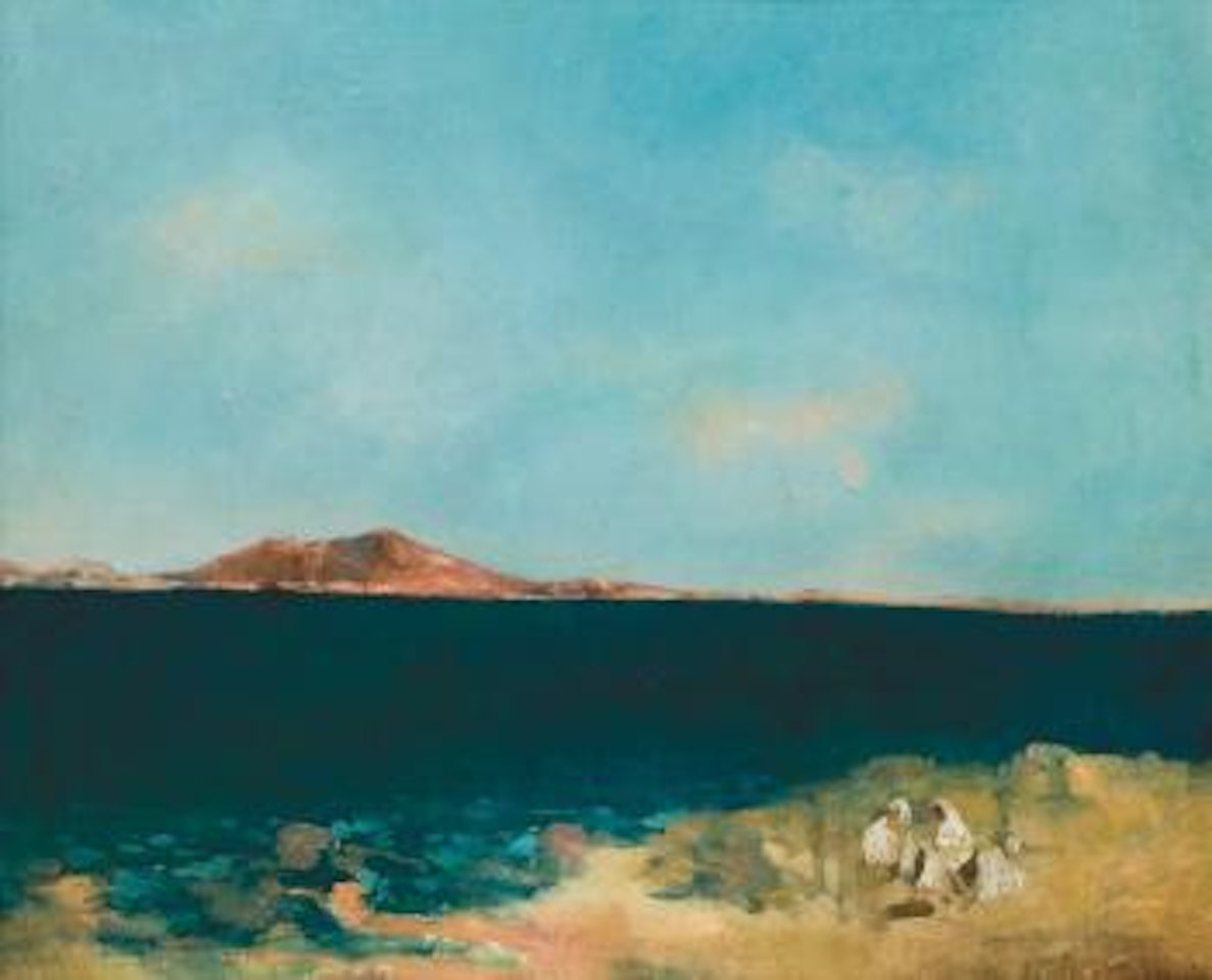 Personnages sur la plage by Eugene Fromentin