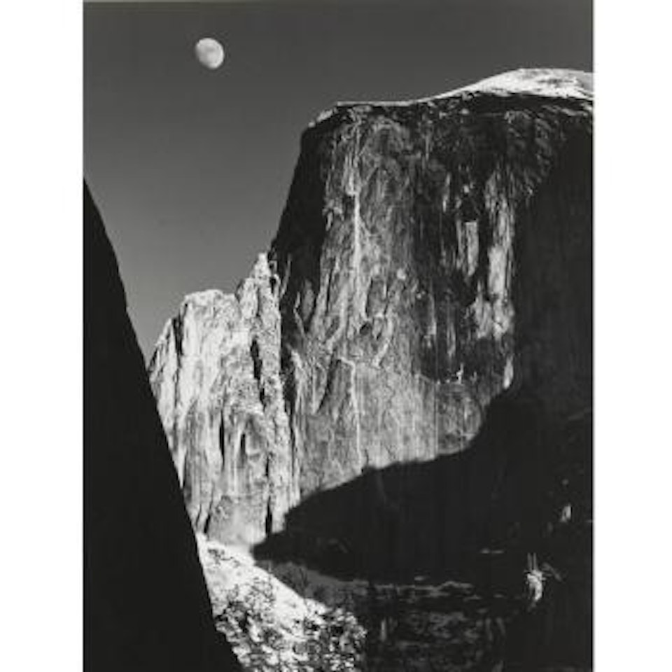 Moon And Half Dome, Yosemite Valley by Ansel Adams