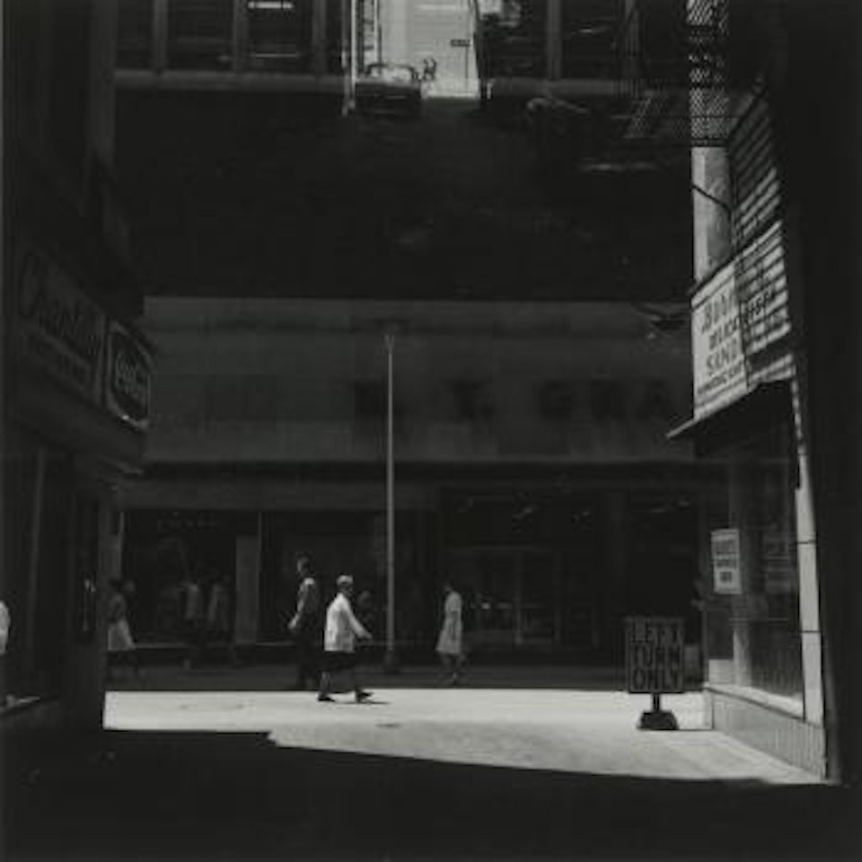 Street Scene (With Left-turn-only Sign) by Harry Callahan