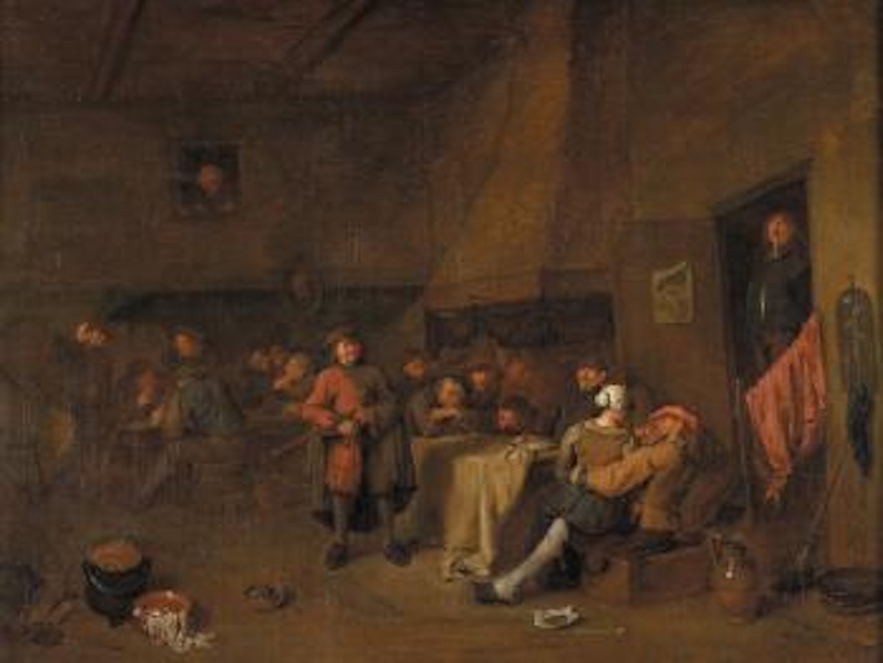 Scène d'auberge au musicien by Egbert van Heemskerk III