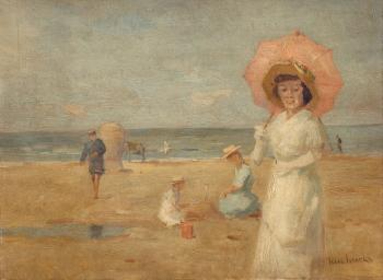 Femmes et enfants sur la plage by Isaac Israels