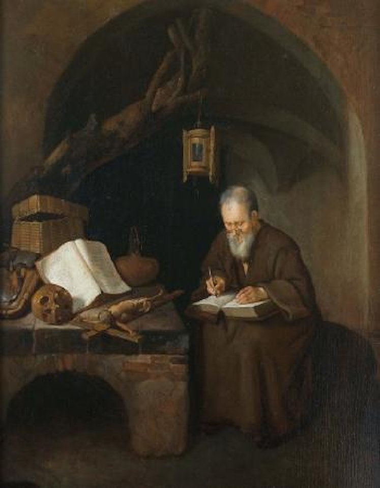 Ermite écrivant by Quirijn Gerritsz van Brekelenkam