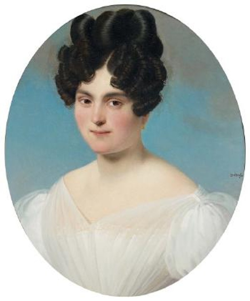 Portrait de femme à la robe blanche by Claude Marie Dubufe