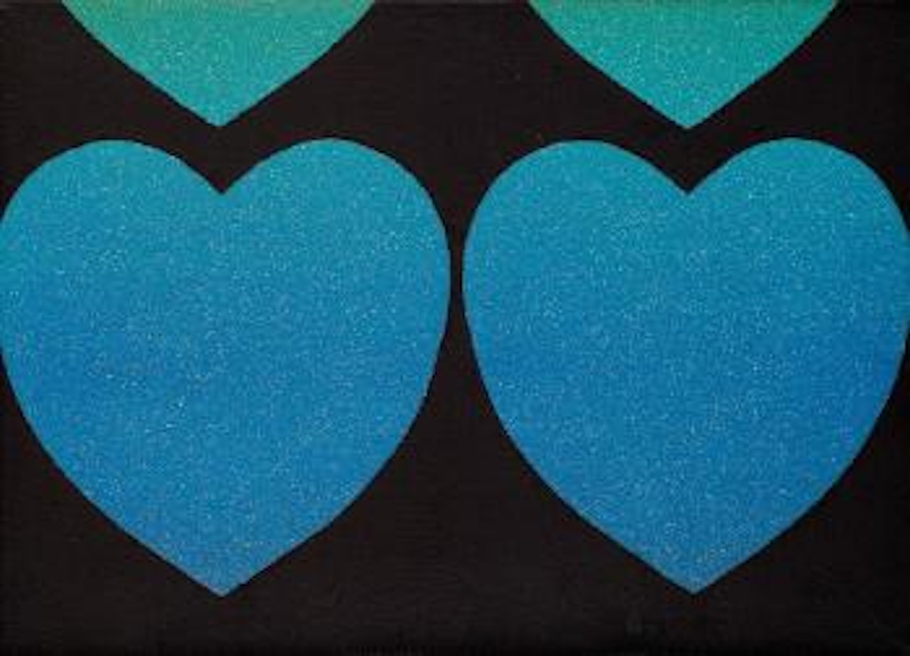 Hearts blue / green by Andy Warhol