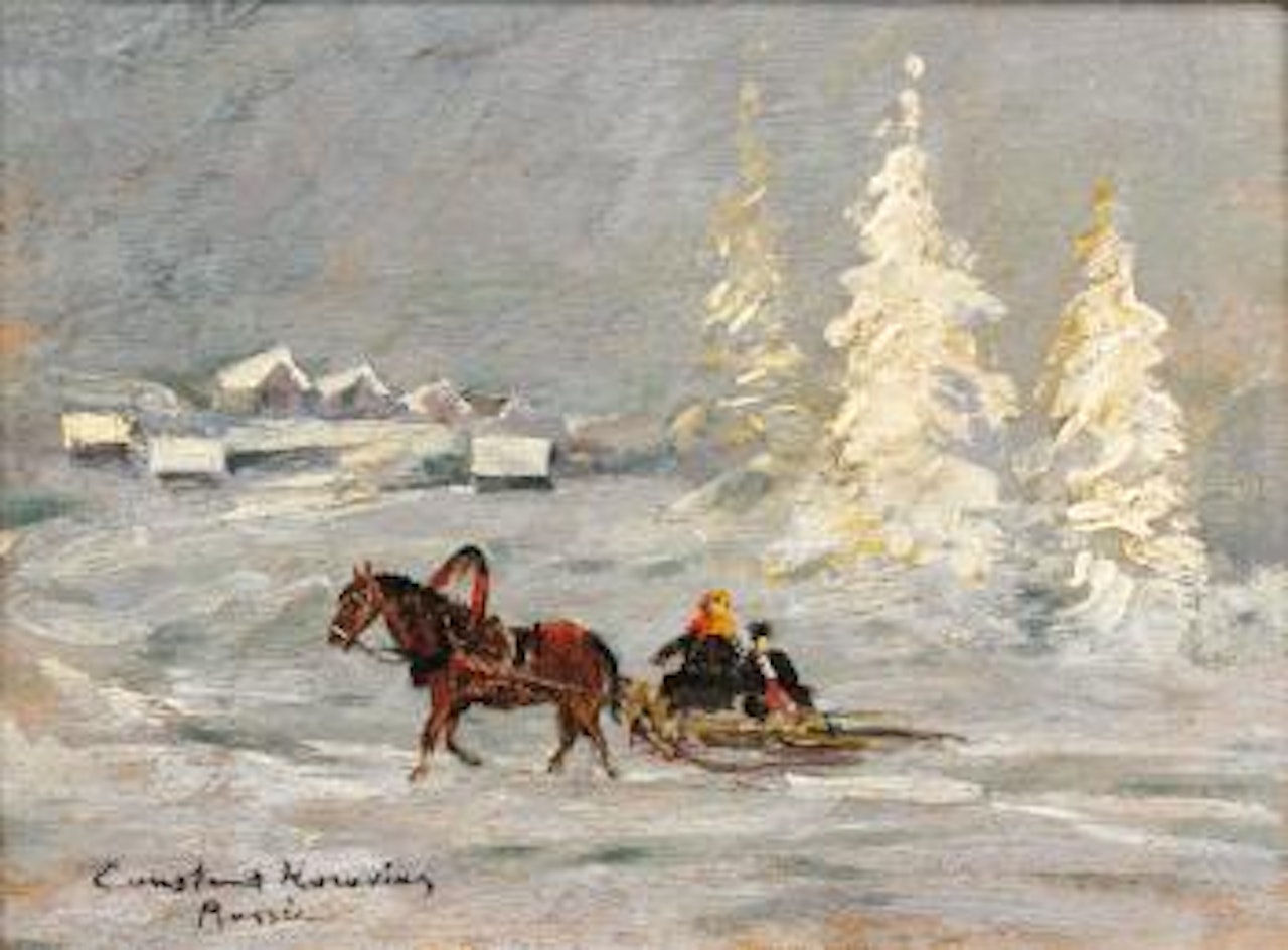 Traineau dans la neige by Konstantin Alekseevich Korovin