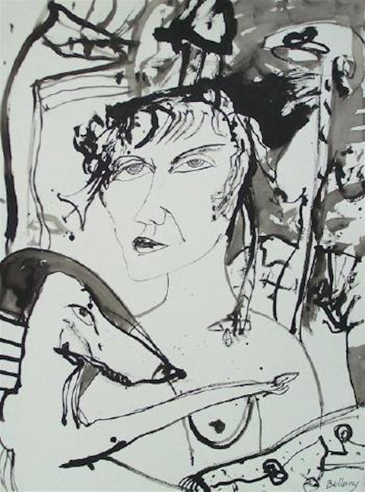 Woman with dog by John Bellany