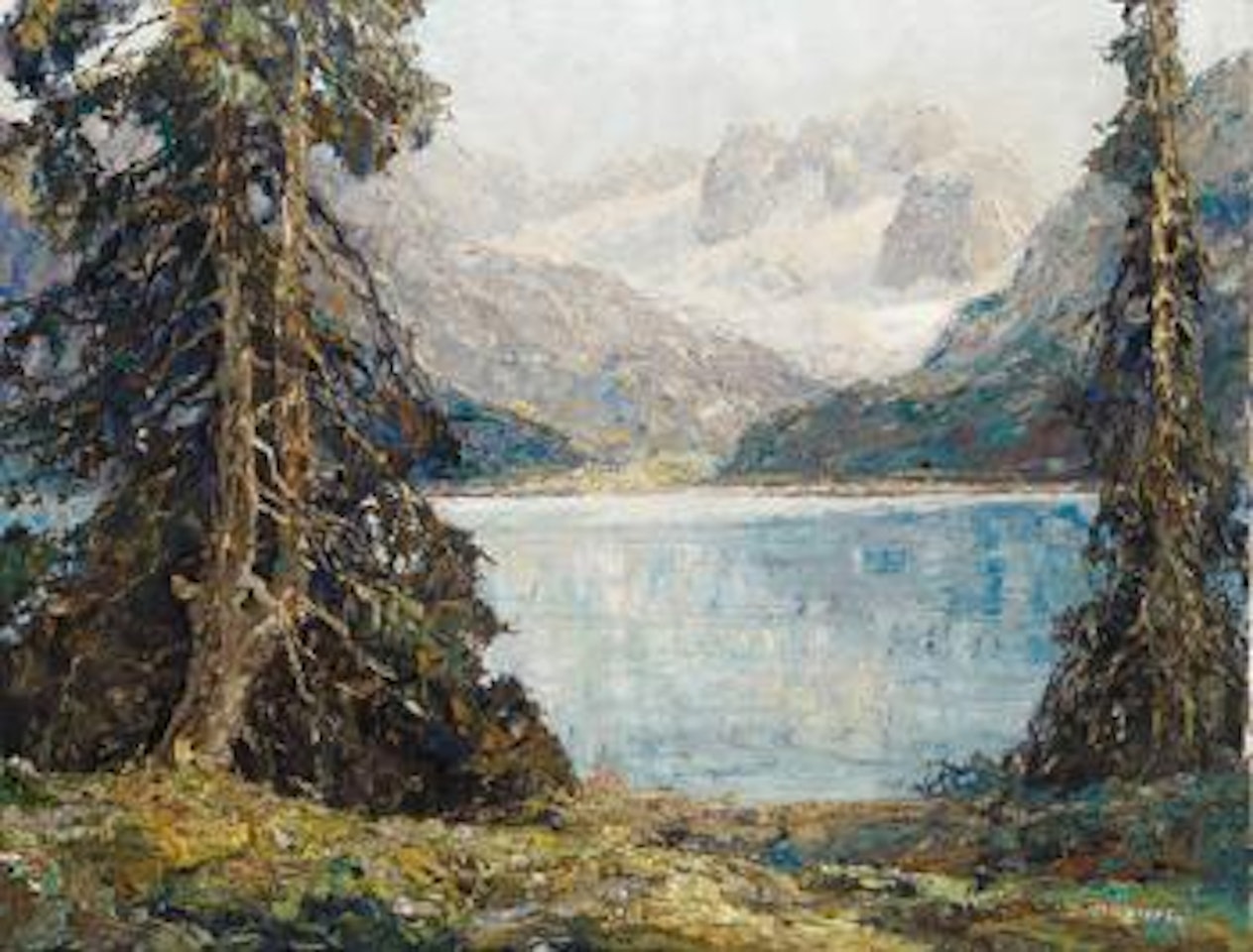 Der dachstein mit Gosausee by Otto Pippel