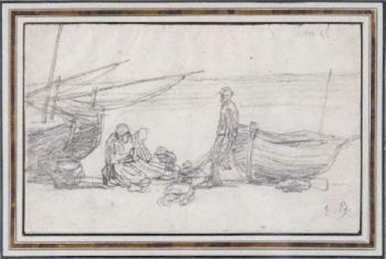 La reparation des filets by Eugène Boudin